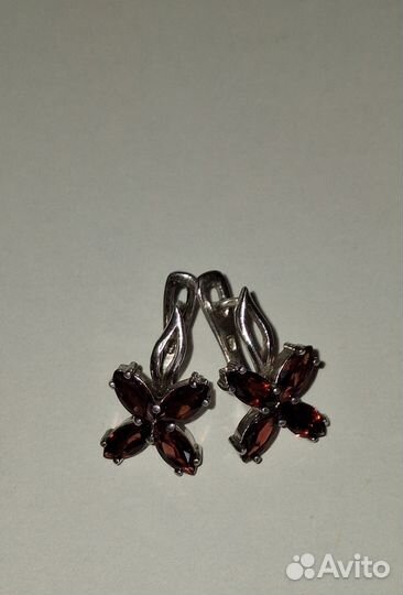 Серьги+кольцо, серебро 925 пробы