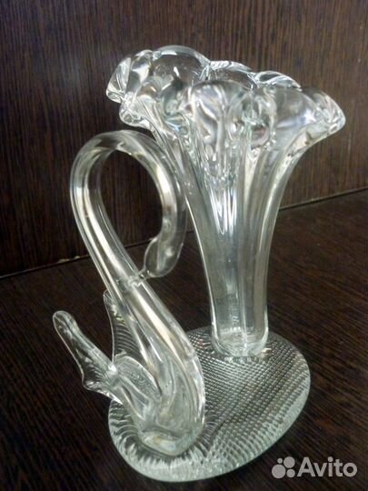 Хрустальная вазочка с лебедем СССР
