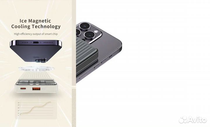 Внешний аккумулятор с беспроводной зарядкой Recci