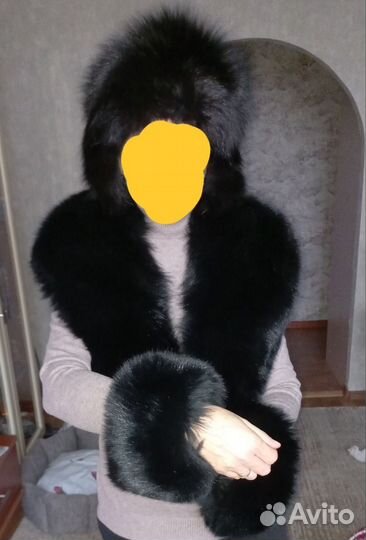 Комплект меховой, песец: воротник, шапка, манжеты