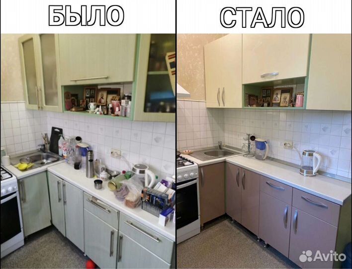 Замена кухонных фасадов, столешниц, фартуков