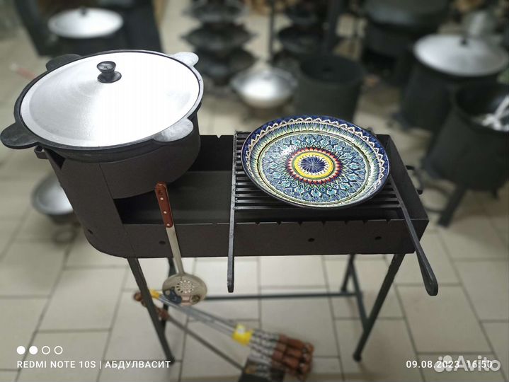 Мангал с печью под казан