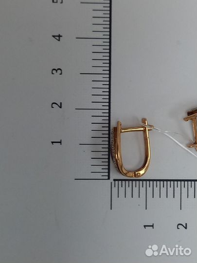 Золотые серьги с фианитами 375 прбы, Арт153