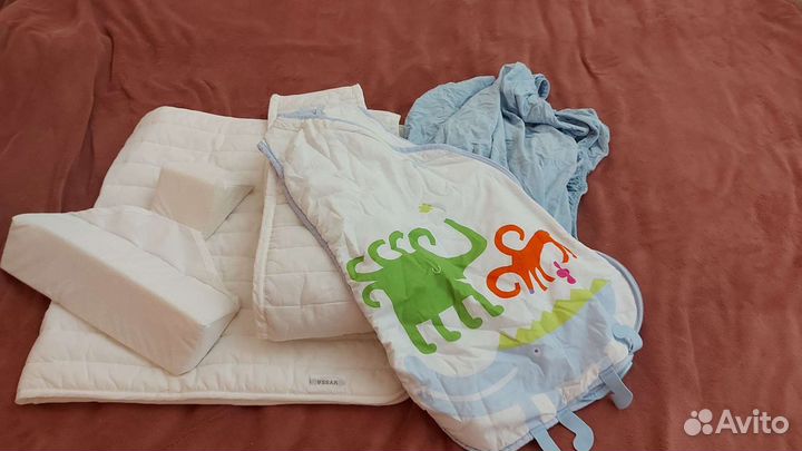 Матрас, бортик, подушка для малыша Икеа