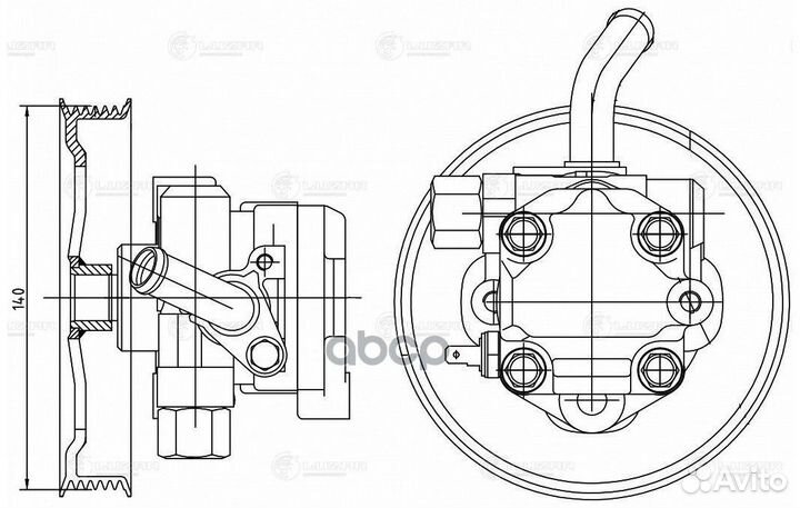 Насос гур для а/м Mitsubishi Pajero Sport (08)