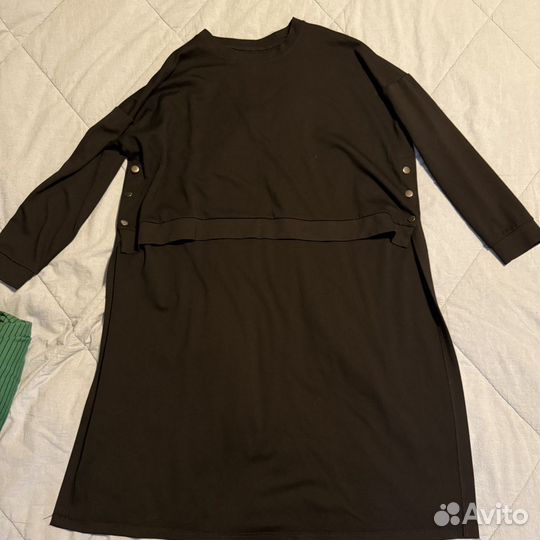 Свитшот с длинной задней стороной черный