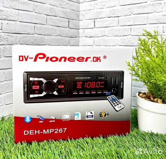 Магнитола 1 din с bluetooth pioneer арт763