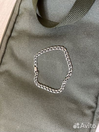 Мужская новая серебряная цепь на руку