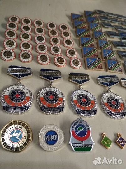 Значки освод, умею плавать, значки вертолеты ми