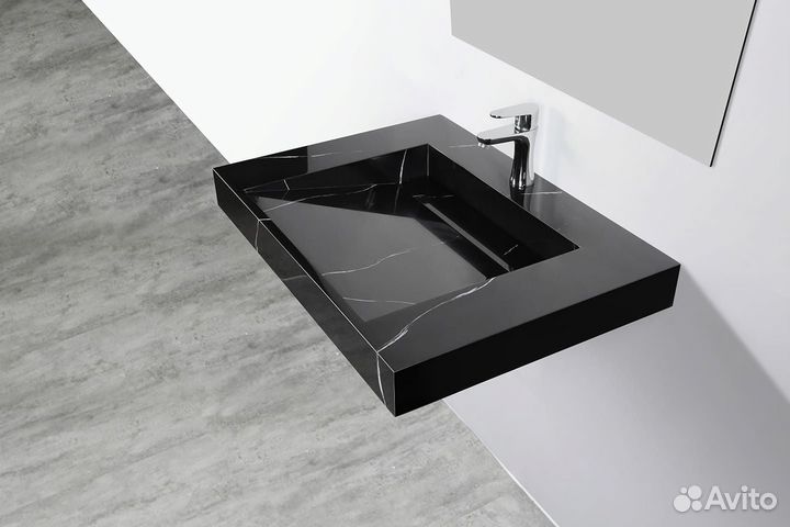 Раковина Armadi Art Flat Nero Marquina 80 черная