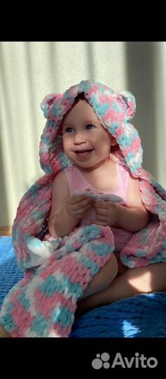 Плед детский вязаный ручная работа