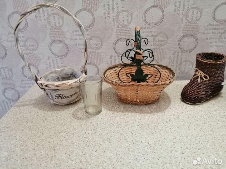 Корзина плетеная с ручкой