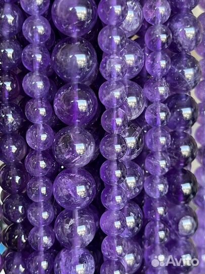 Натуральные бусины аметиста