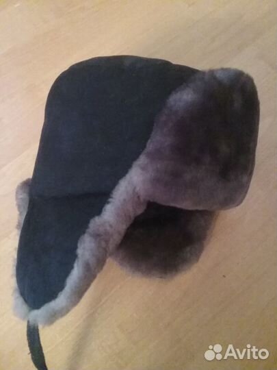 Шапка с натуральным мехом (мутон)