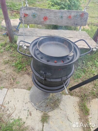 Печь для казана из дисков