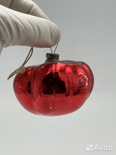 Елочные игрушки СССР большой помидор (1146)