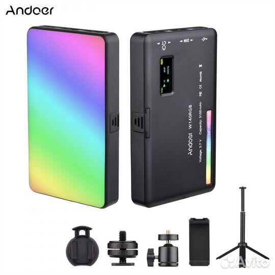 RGB Свет Andoer W140 Штатив Держатель Смартфона