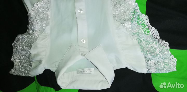 Блузка белая для стройной девочки 122/128