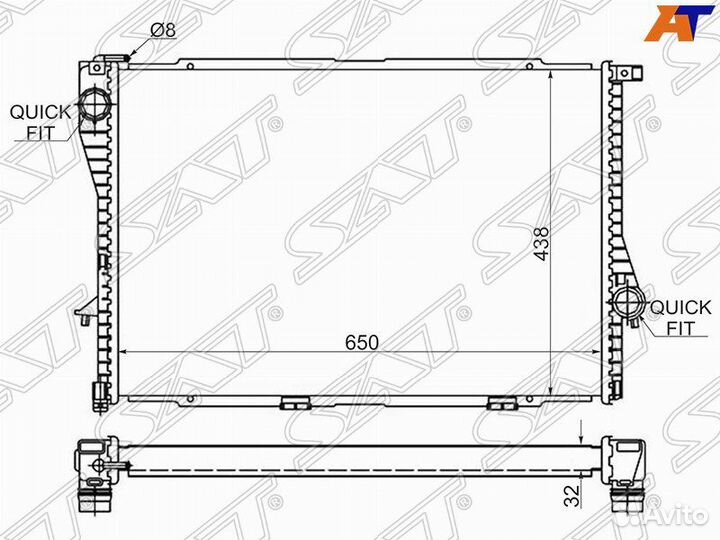 Радиатор BMW 5-series E39 2.0/2.3/2.5/2.8/3.0/3.5
