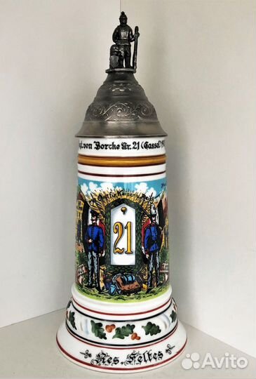 Немецкая пивная кружка резервиста(полковая) 0,6 л