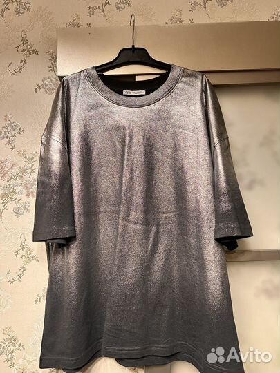 Футболка металлик Zara m