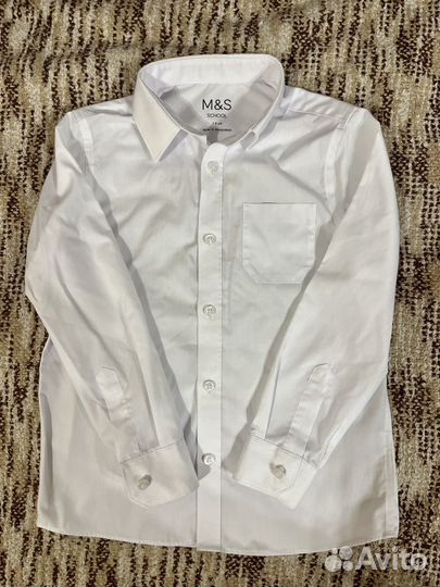 Рубашка белая 128 Marks & Spencer