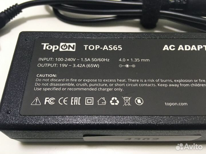 Блок питания для Asus 19V 3.42A (4.0x1.35) 65W ADP