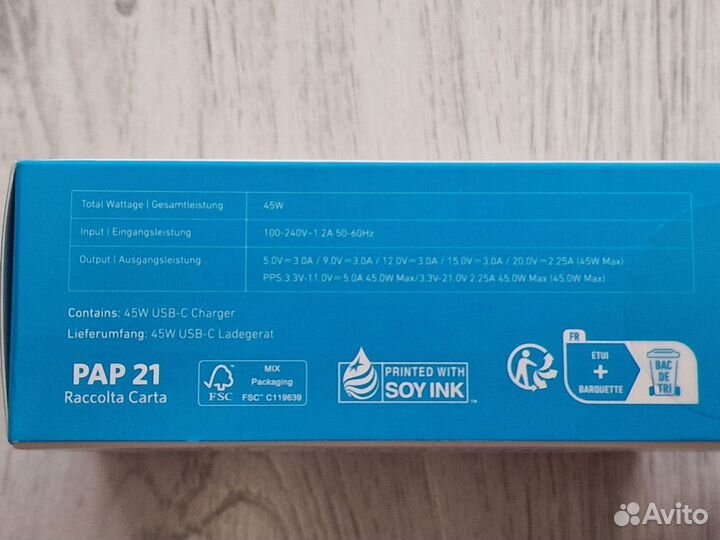 Зарядное устройство Anker 313 Ace 2 на 45W