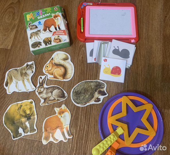 Магнитная доска для рисования, ножницы детские (дл