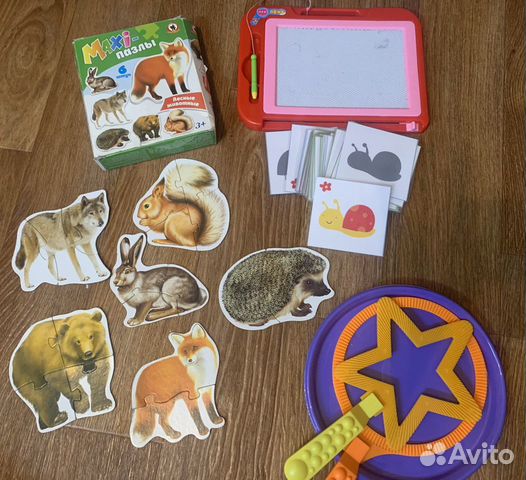 Магнитная доска для рисования, ножницы детские (дл