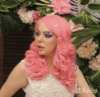 Парик розовый
