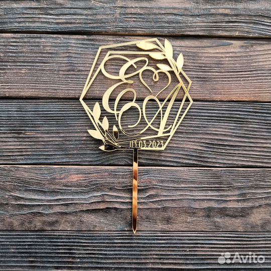 Топперы на торт зеркальные на заказ