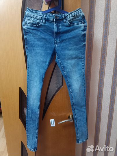 Джинсы скинни синие