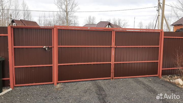 Ворота с калиткой распашные бу