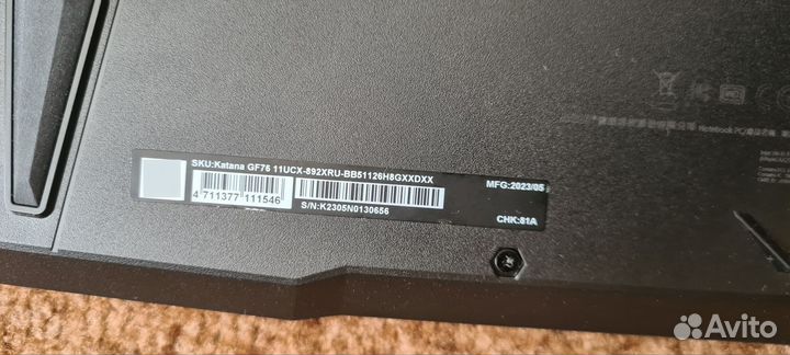 Ноутбук msi gf76 katana