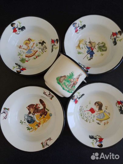 Детская эмалированная посуда СССР