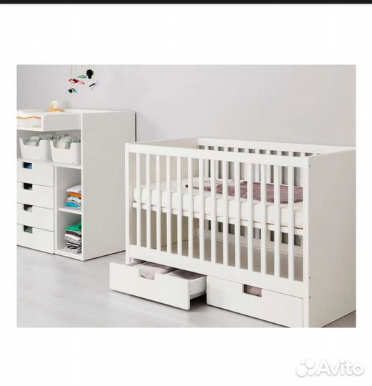 Детская кроватка Stuva IKEA с ящиками