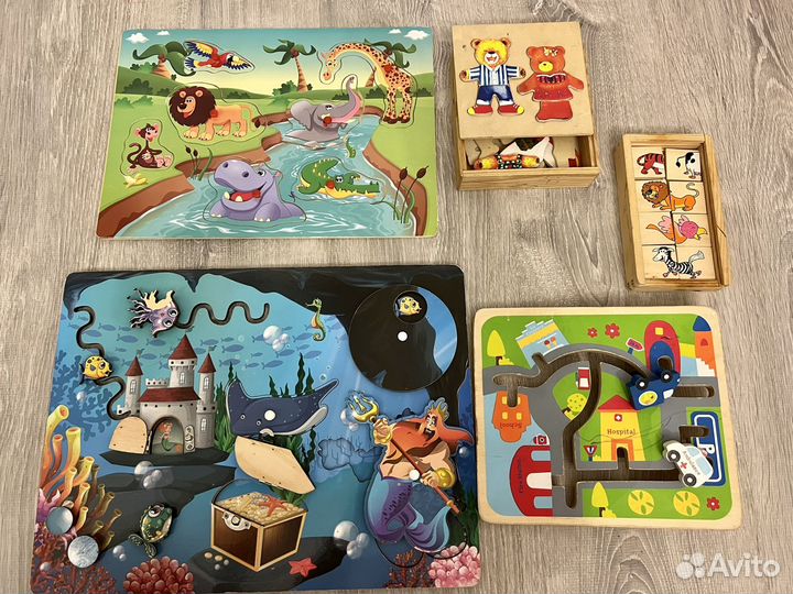 Бизиборды деревянные пазлы лабиринт