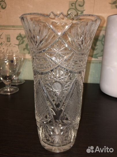 Хрустальная ваза для цветов СССР, гхз