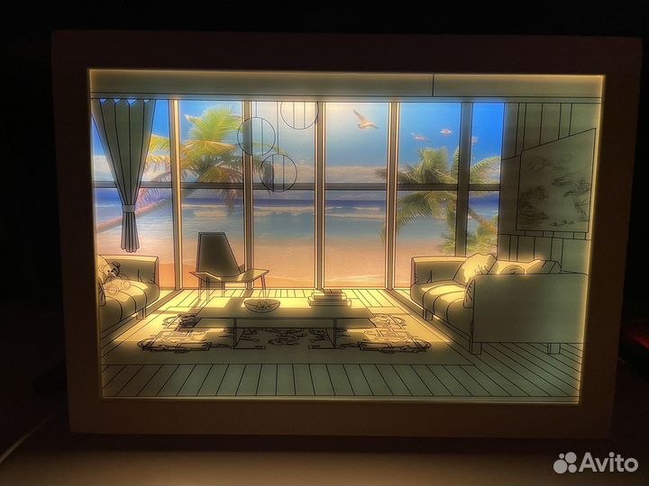 Светильник картина настольный