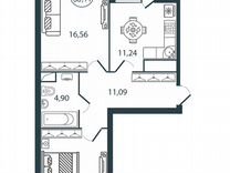 2-к. квартира, 58,9 м², 3/12 эт.