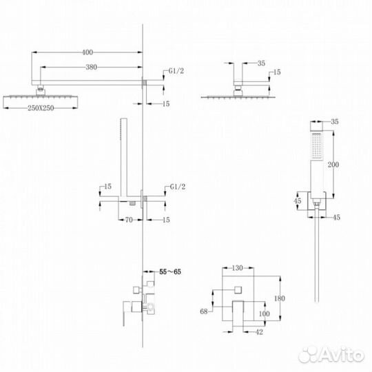 Душевая система Abber Daheim AF8219G