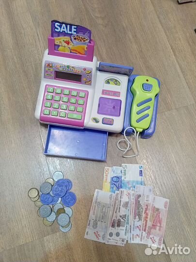Касса детская с деньгами и продуктами