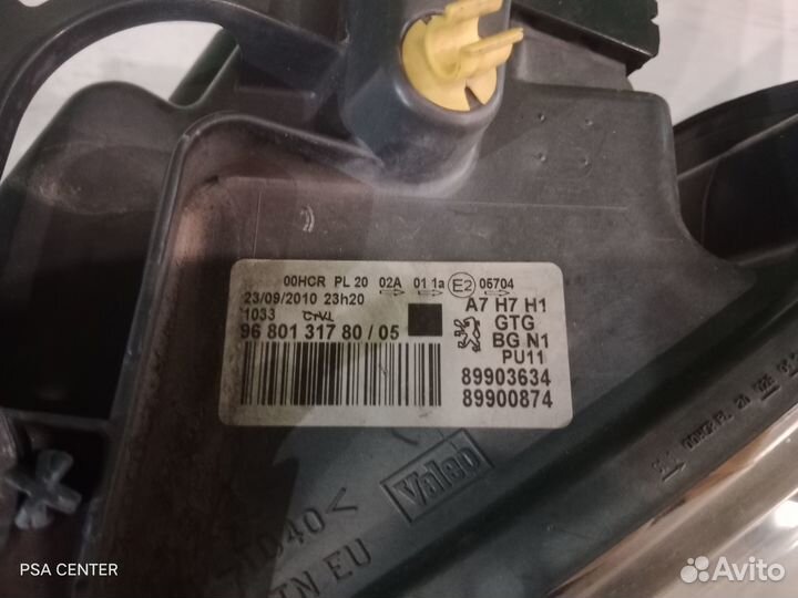 Фара левая Peugeot 207(галоген)