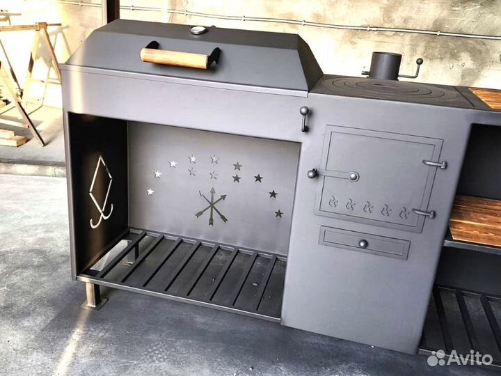 Мангальная зона с крышей 4в1