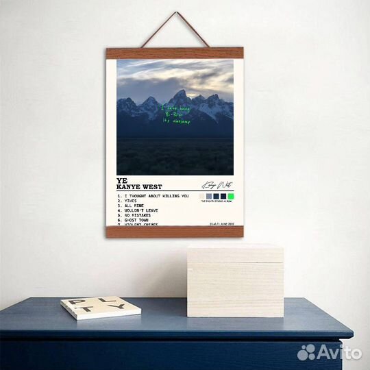 Постер Kanye West в магнитной рамке (50х70)
