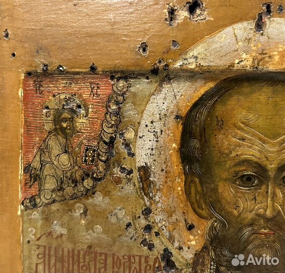 Икона Николай Чудотворец 17 век Двойной Ковчег