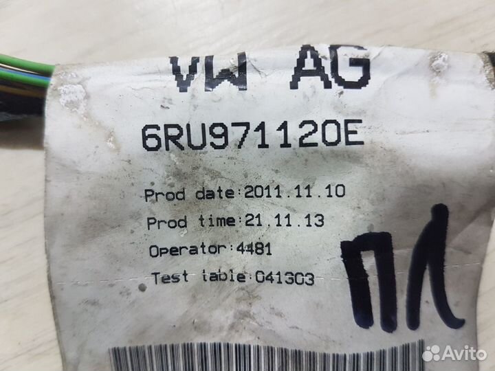 Проводка двери Volkswagen polo 2013