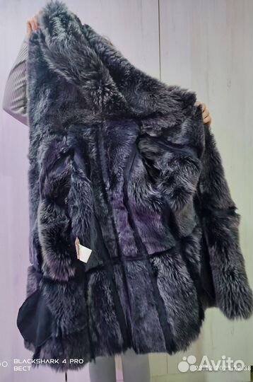 Дубленка натуральная женская с капюшоном 46 размер