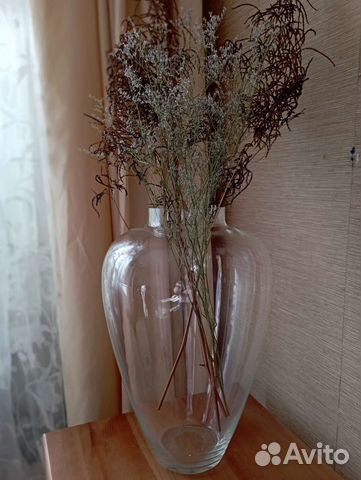 Ваза напольная высокая стекло